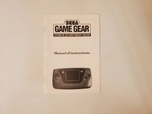 Sega Game Gear Instruction Manual FR video game