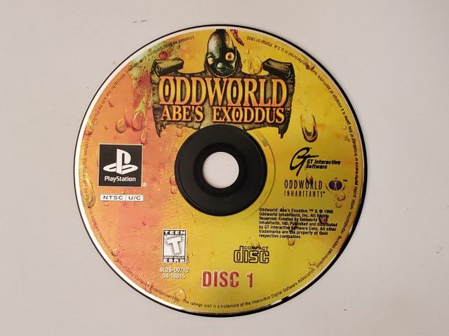 Sony PlayStation 1 Oddworld: Abe's Exoddus video game