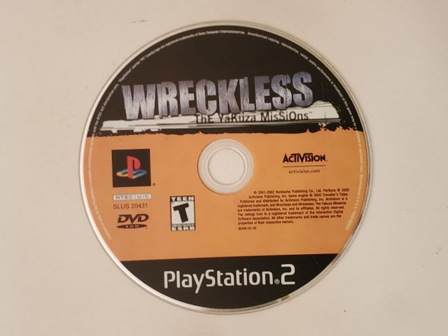 Sony PlayStation 2 Wreckless The Yakuza Missions video game