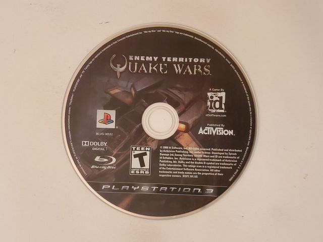 Sony PlayStation 3 Enemy Territory Quake Wars video game