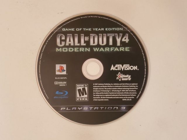 Sony PlayStation 3 Call of Duty 4 Modern Warfare Game of the year edition video game