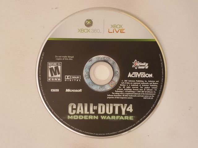 Microsoft Xbox 360 Call of Duty 4  Modern Warfare video game