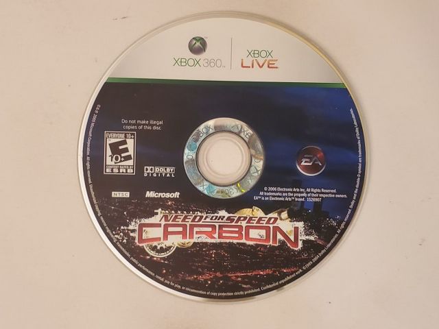 Microsoft Xbox 360 Need for Speed Carbon video game
