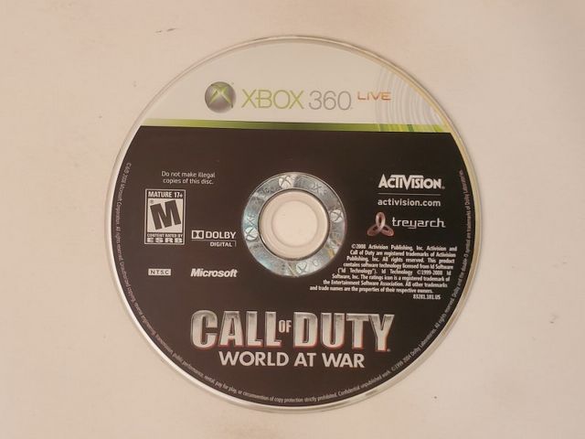 Microsoft Xbox 360 Call of Duty World At War video game