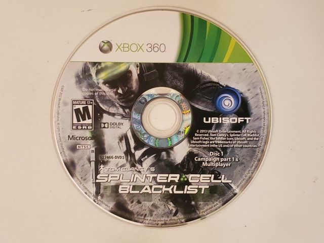 Microsoft Xbox 360 Splinter Cell Blacklist video game