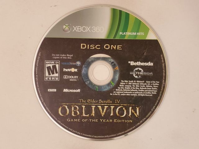 Microsoft Xbox 360 The Elder Scrolls IV Oblivion Disc 1 Game of the Year Edition video game