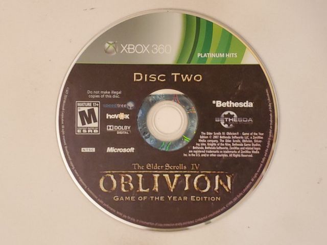 Microsoft Xbox 360 The Elder Scrolls IV Oblivion Disc 2 Game of the Year Edition video game