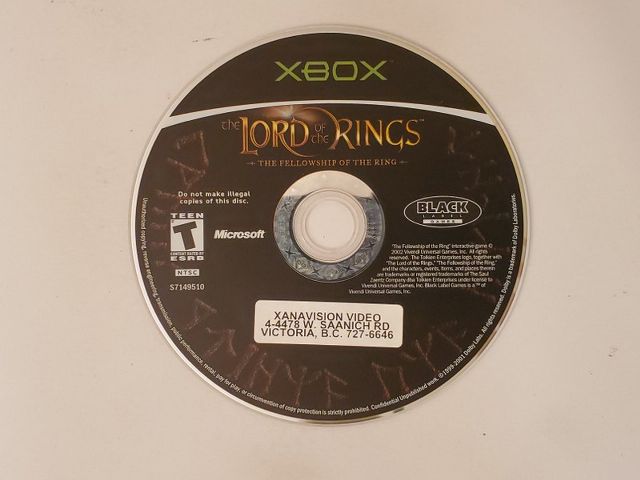 Microsoft Xbox The Lord of the Rings The Fellowship of the Ring video game
