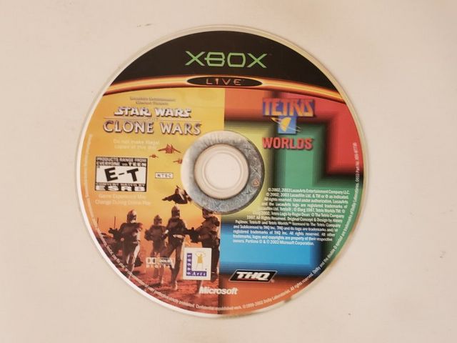 Microsoft Xbox Star Wars The Clone Wars Tetris Worlds video game