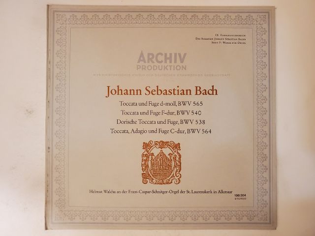 Johann Sebastian Bach Toccata und Fuge vinyl record