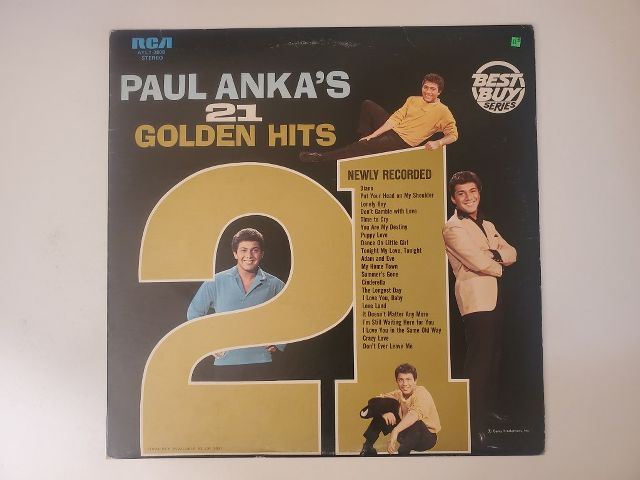 Paul Anka 21 Golden Hits vinyl record