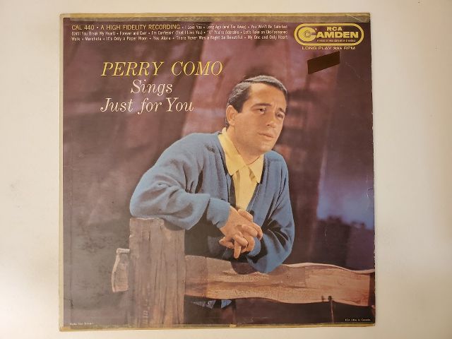 Perry Como Sings Just for You vinyl record
