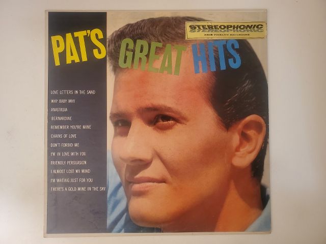 Pat Boone Pat's Great Hits vinyl record