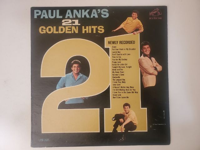 Paul Anka 21 Golden Hits vinyl record