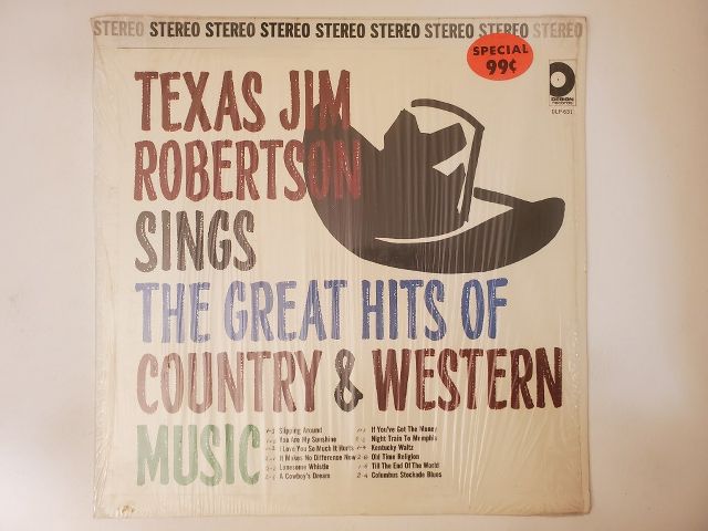 Texas Jim Robertson Sings the Great Hits of Country & Western Music vinyl record