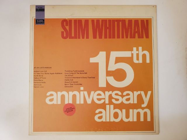 Slim Whitman 15th Anniversary Album vinyl record