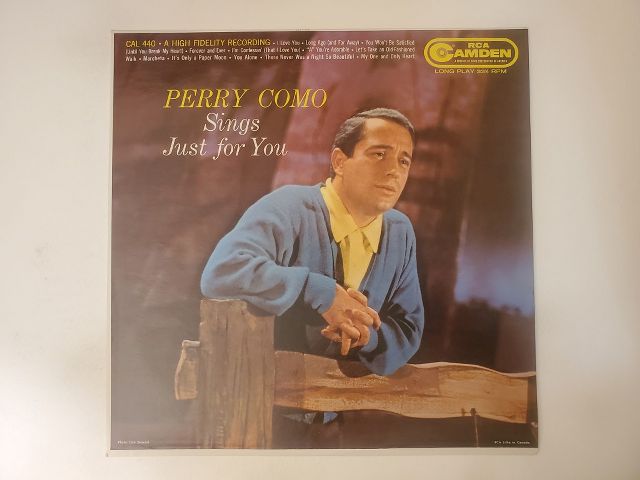 Perry Como Sings Just for You vinyl record