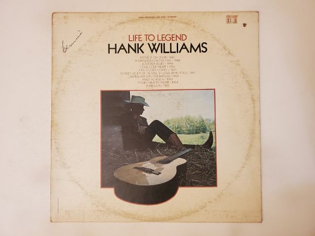 Hank Williams Life to Legend vinyl record