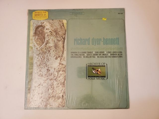 Richard Dyer-Bennet Archive of Folk Music vinyl record