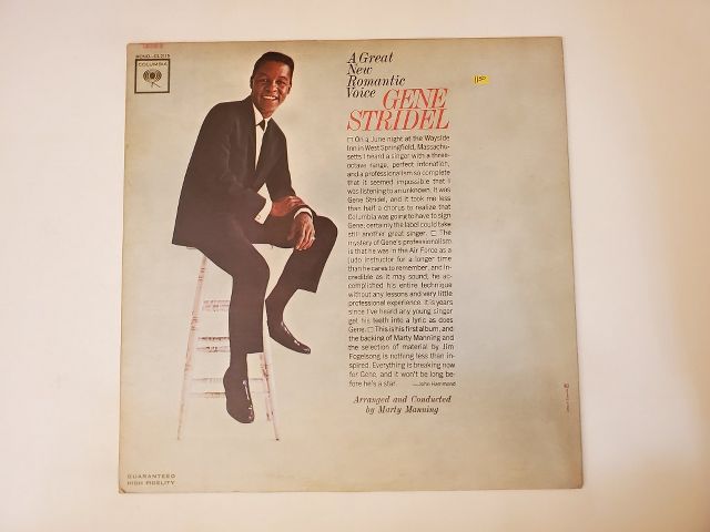 Gene Stridel A Great New Romantic Voice vinyl record