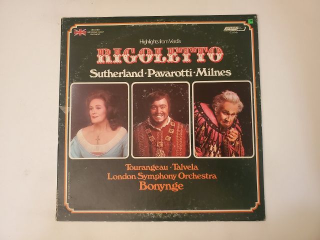Joan Sutherland, Luciano Pavarotti, Sherrill Milnes Highlights from Verdi's Rigoletto vinyl record