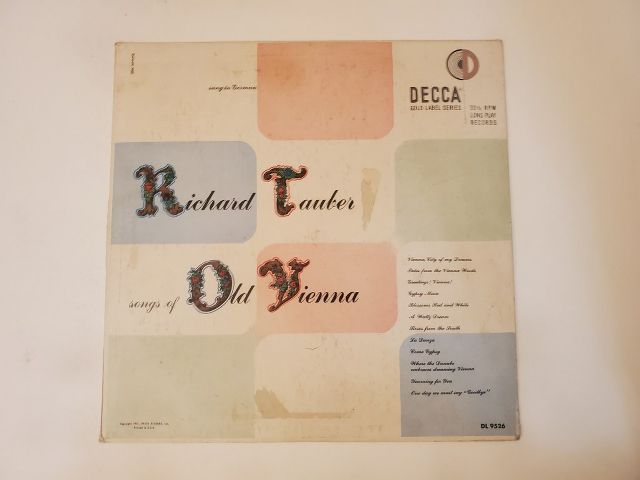 Richard Tauber Songs of Old Vienna vinyl record