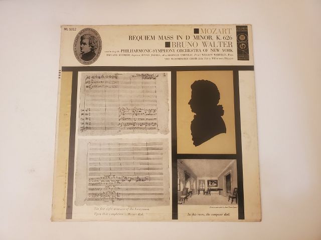 Bruno Walter Requiem Mass in D Minor, K. 626 vinyl record