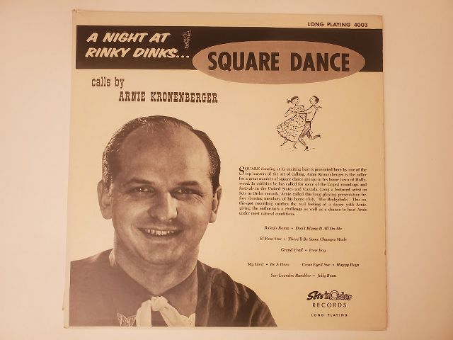 Arnie Kronenberger A Night at Rinky Dinks... Square Dance vinyl record