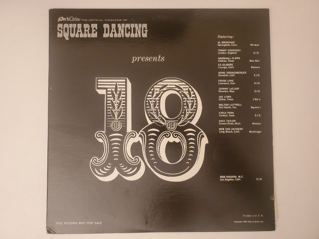 Various Artists Square Dancing Presents 18 vinyl record