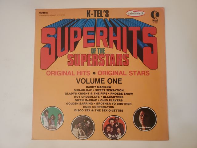 Various Artists K-Tel's Superhits of the Superstars Volume One vinyl record