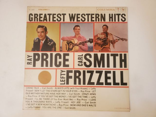 Ray Price, Carl Smith, Lefty Frizzell Greatest Western Hits vinyl record