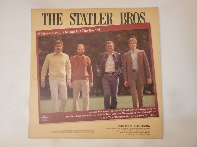 The Statler Brothers Entertainers On and Off the Record vinyl record