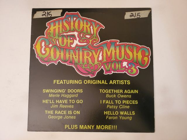 Various Artists History of Country Music Vol. 3 vinyl record