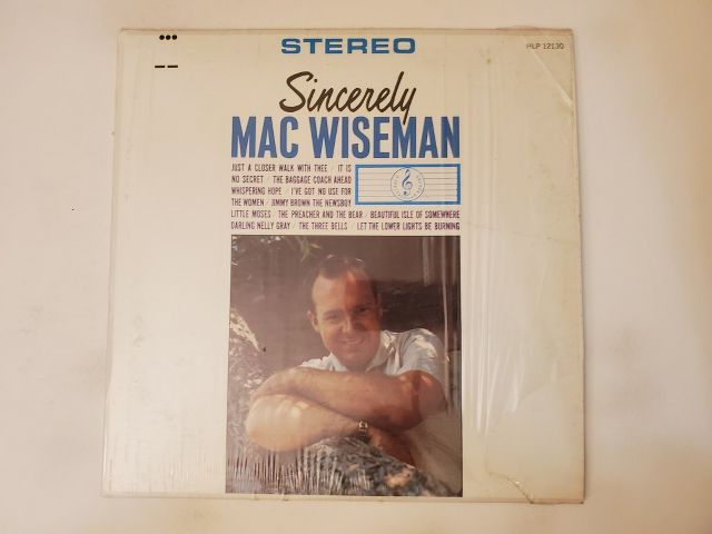 Mac Wiseman Sincerely vinyl record