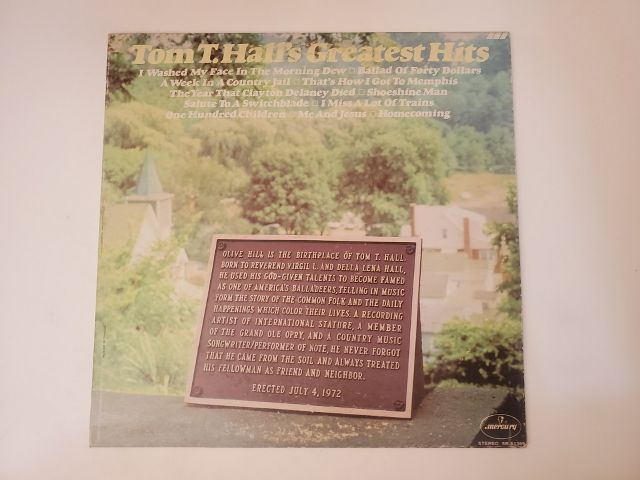 Tom T. Hall Greatest Hits vinyl record
