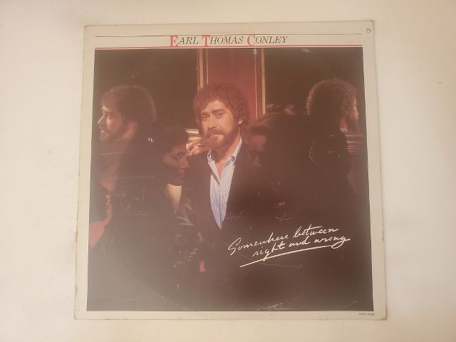 Earl Thomas Conley Somewhere Between Right and Wrong vinyl record