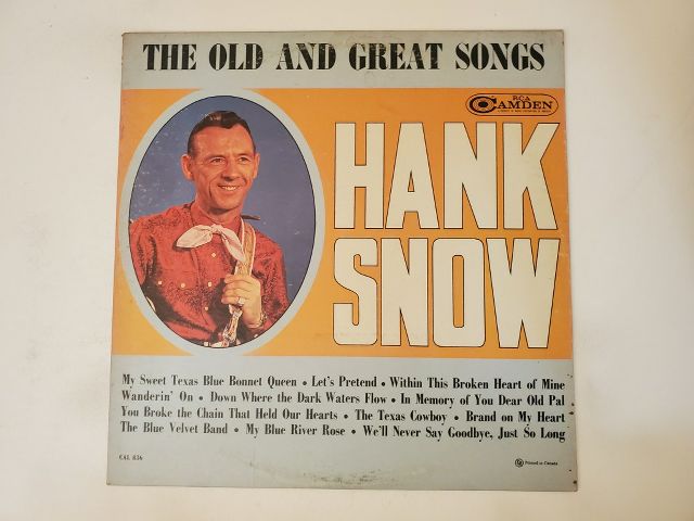Hank Snow The Old and Great Songs vinyl record