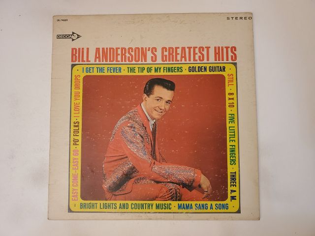 Bill Anderson Bill Anderson's Greatest Hits vinyl record