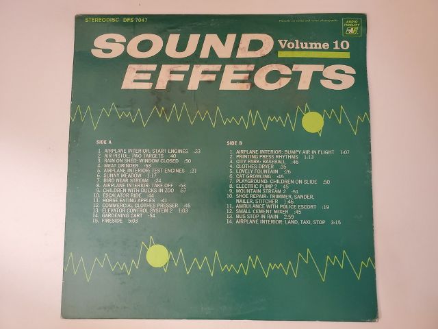 Unknown Sound Effects Volume 10 vinyl record