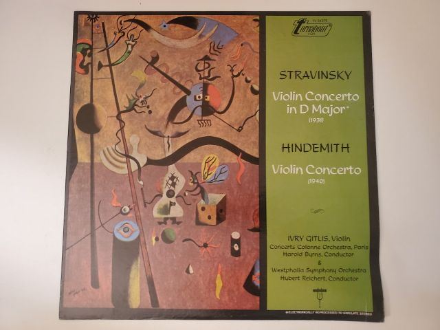Ivry Gitlis Stravinsky: Violin Concerto in D Major / Hindemith: Violin Concerto vinyl record