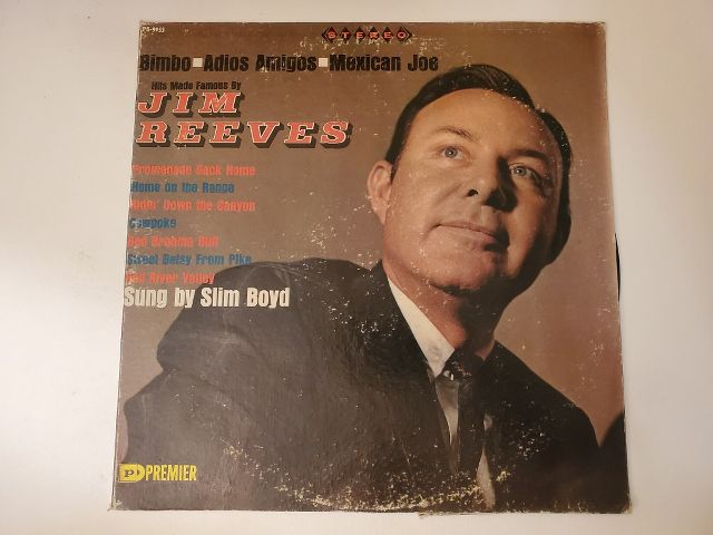 Slim Boyd Hits Made Famous by Jim Reeves vinyl record