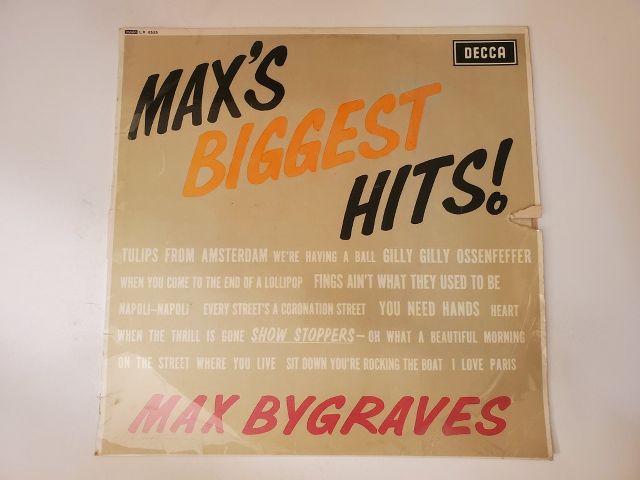 Max Bygraves Max's Biggest Hits! vinyl record