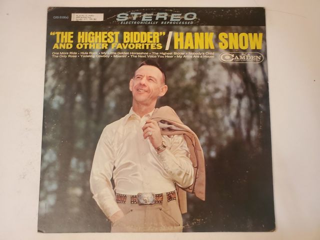 Hank Snow The Highest Bidder and Other Favorites vinyl record