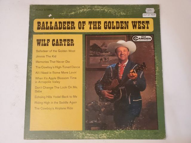 Wilf Carter Balladeer of the Golden West vinyl record