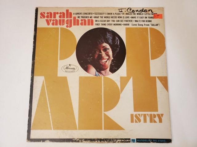 Sarah Vaughan Pop Artistry vinyl record