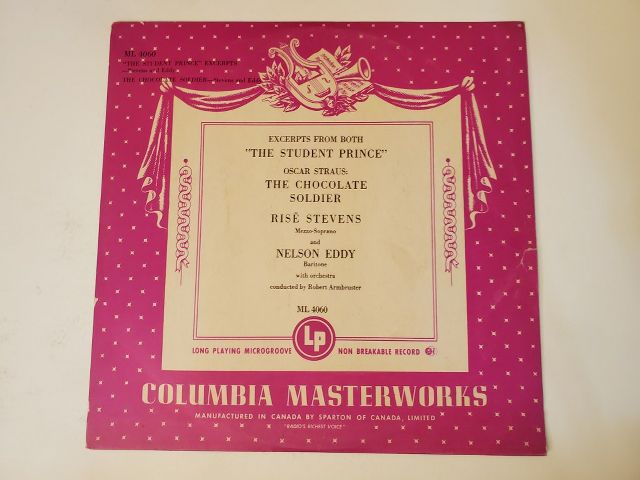 Ris? Stevens and Nelson Eddy Excerpts from The Student Prince and The Chocolate Soldier vinyl record