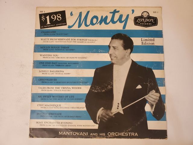Mantovani and His Orchestra Monty vinyl record