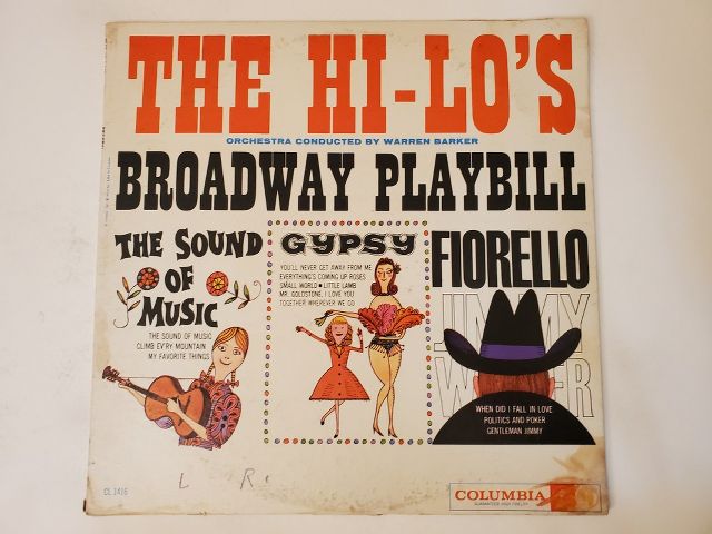 The Hi-Lo's Broadway Playbill vinyl record