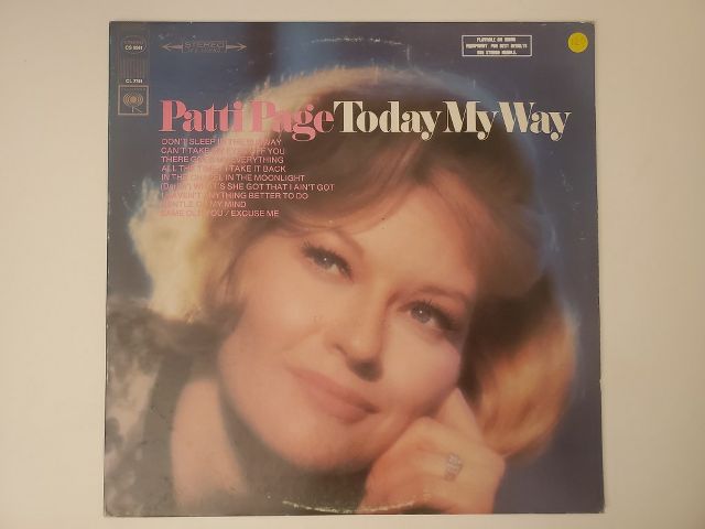 Patti Page Today My Way vinyl record