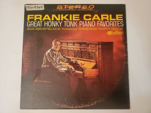 Frankie Carle Great Honky Tonk Piano Favorites vinyl record